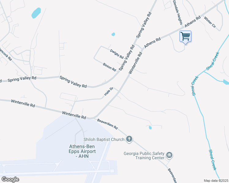 map of restaurants, bars, coffee shops, grocery stores, and more near 2403 Winterville Road in Athens