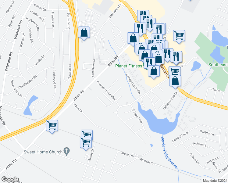 map of restaurants, bars, coffee shops, grocery stores, and more near 9 Wild Iris Court in Columbia