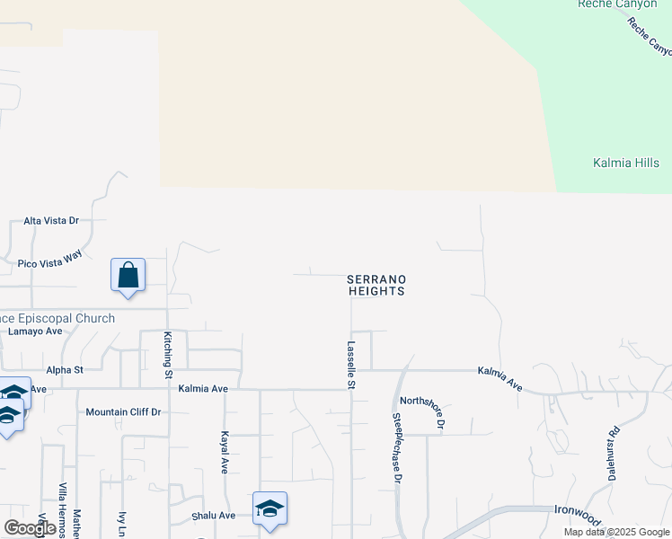 map of restaurants, bars, coffee shops, grocery stores, and more near 25960 Fran Lou Drive in Moreno Valley