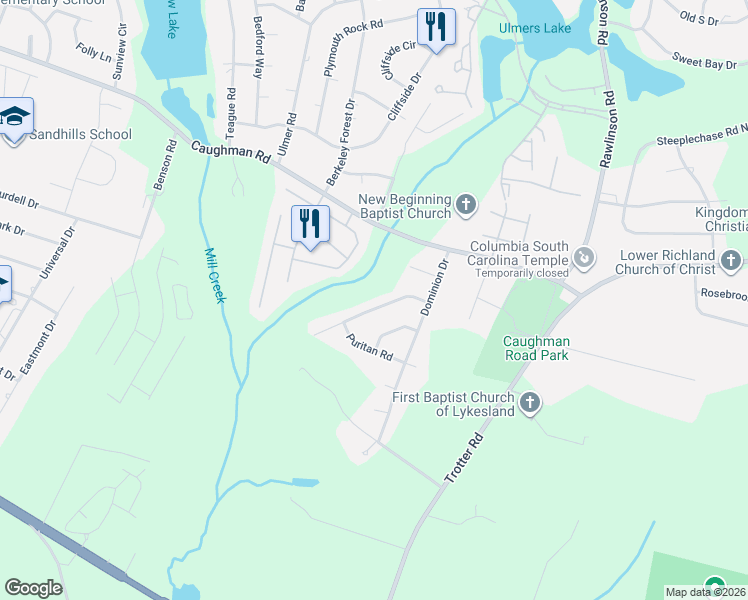 map of restaurants, bars, coffee shops, grocery stores, and more near 9522 Commonwealth Boulevard in Columbia