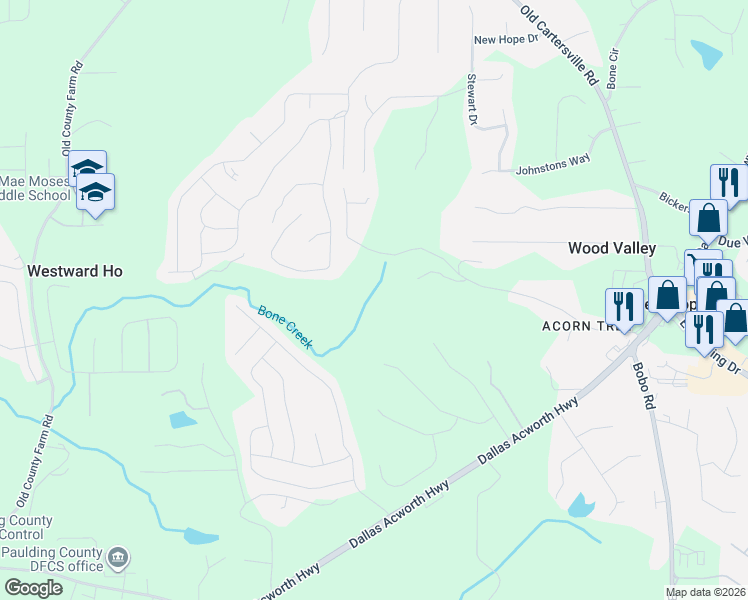 map of restaurants, bars, coffee shops, grocery stores, and more near 663 Chester Harris Drive in Dallas