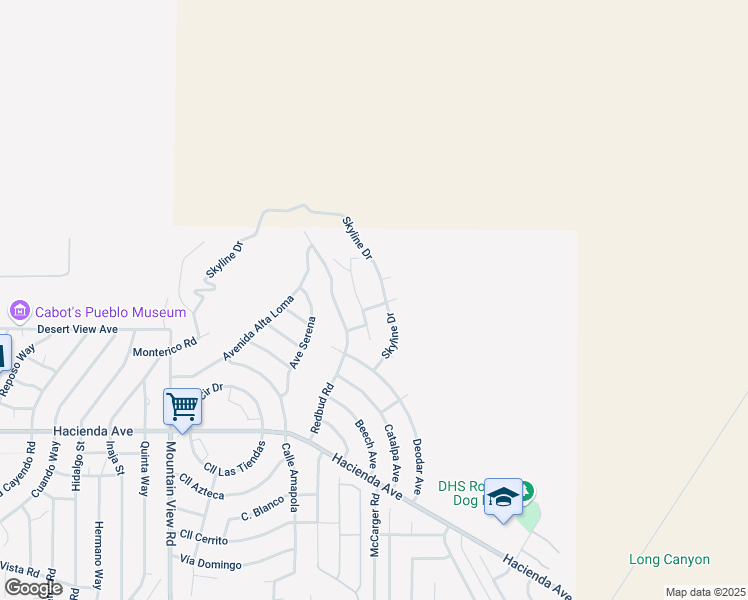 map of restaurants, bars, coffee shops, grocery stores, and more near in Desert Hot Springs