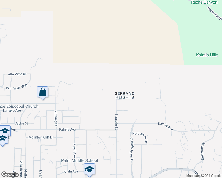 map of restaurants, bars, coffee shops, grocery stores, and more near 25960 Fran Lou Drive in Moreno Valley