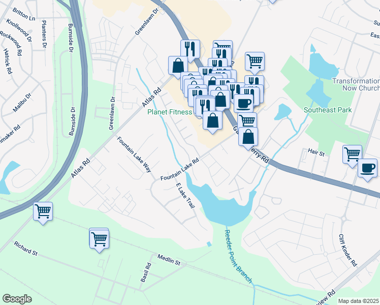 map of restaurants, bars, coffee shops, grocery stores, and more near 116 Cottage Lake Way in Columbia