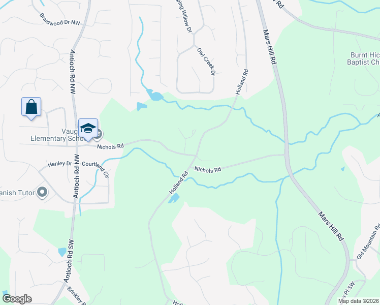 map of restaurants, bars, coffee shops, grocery stores, and more near 150 Gold Leaf Trail in Powder Springs