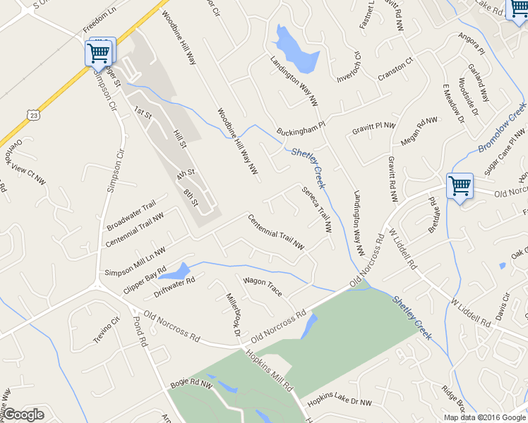 map of restaurants, bars, coffee shops, grocery stores, and more near 2584 Pow Wow Court Northwest in Duluth