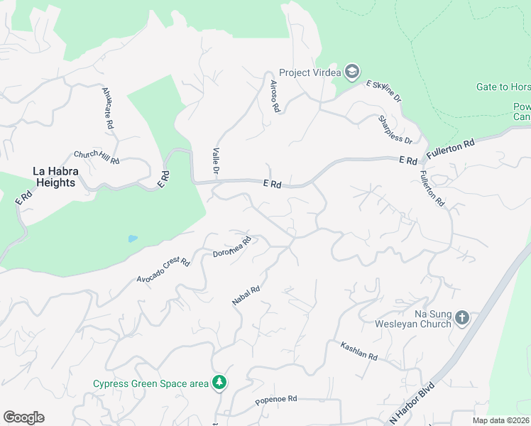 map of restaurants, bars, coffee shops, grocery stores, and more near 1900 Tumin Road in La Habra Heights