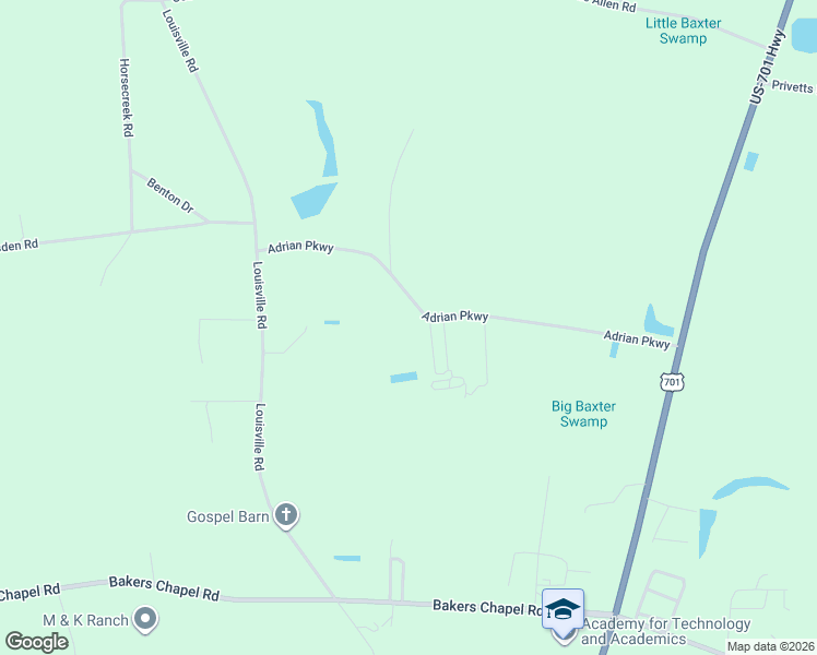 map of restaurants, bars, coffee shops, grocery stores, and more near 6181 Adrian Parkway in Conway