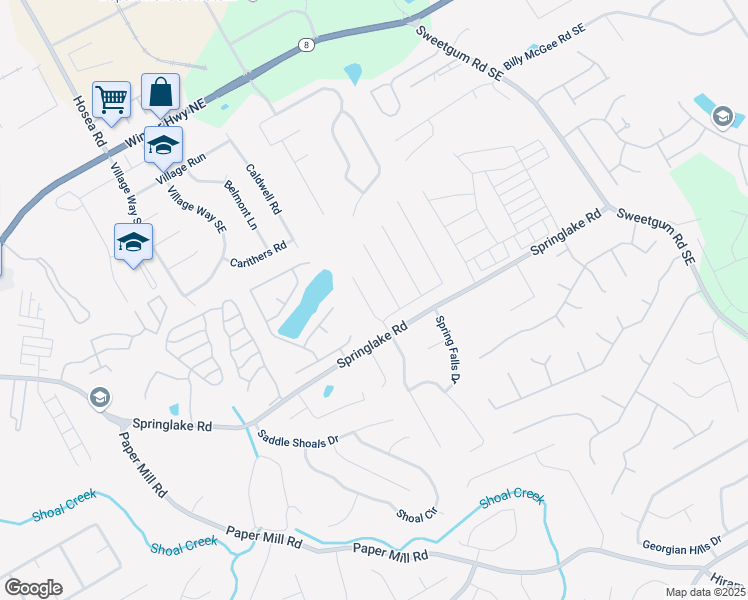 map of restaurants, bars, coffee shops, grocery stores, and more near 255 Ashland Manor Drive in Lawrenceville