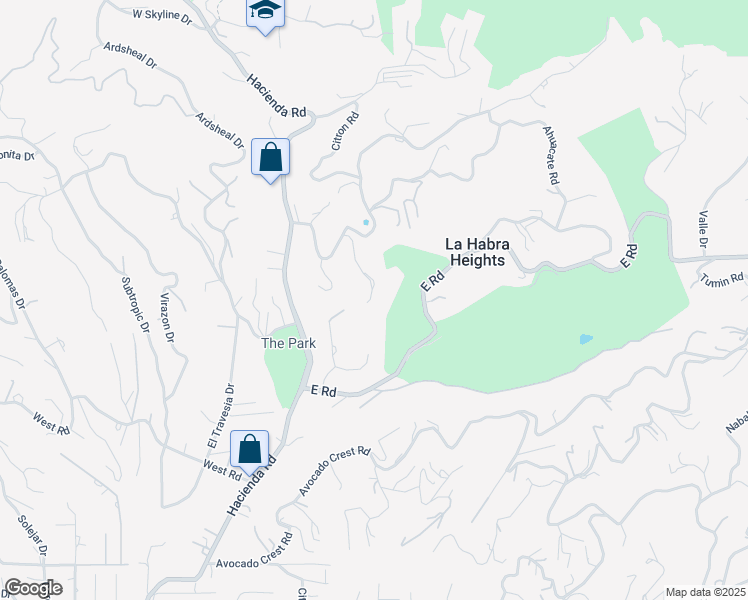 map of restaurants, bars, coffee shops, grocery stores, and more near 1944 Chandos Lane in La Habra Heights
