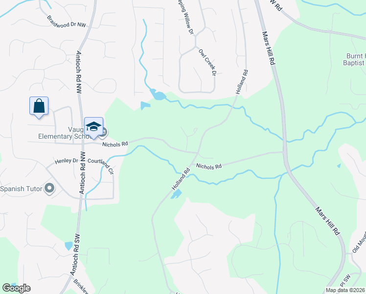 map of restaurants, bars, coffee shops, grocery stores, and more near 151 Gold Leaf Trail in Powder Springs