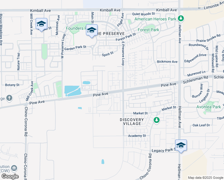 map of restaurants, bars, coffee shops, grocery stores, and more near in Chino