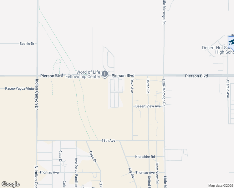 map of restaurants, bars, coffee shops, grocery stores, and more near 64625 Pierson Boulevard in Desert Hot Springs