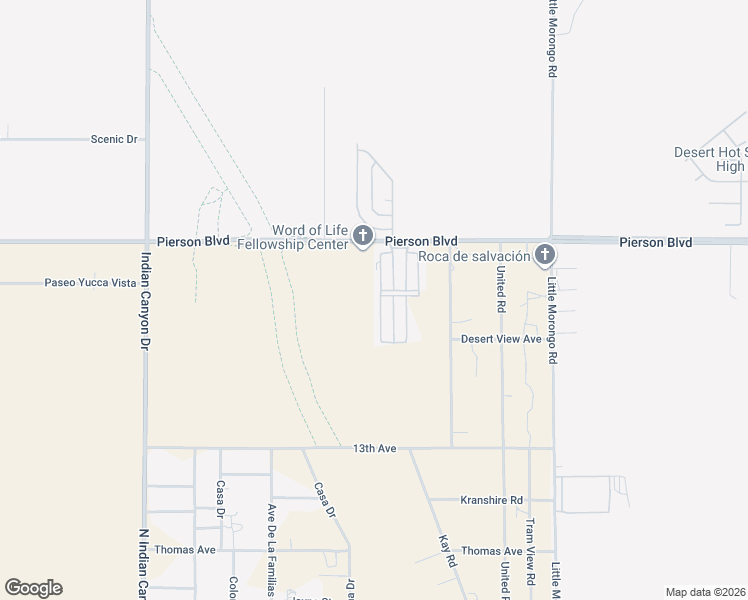map of restaurants, bars, coffee shops, grocery stores, and more near 64625 Pierson Boulevard in Desert Hot Springs
