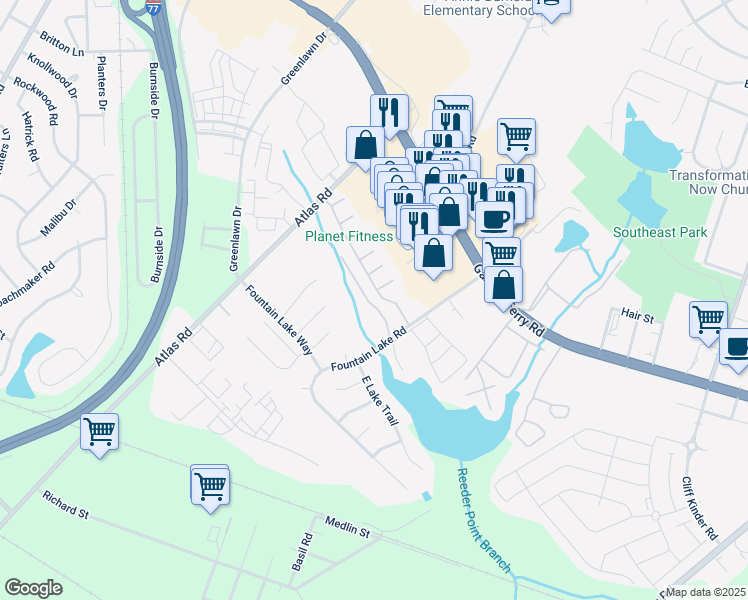 map of restaurants, bars, coffee shops, grocery stores, and more near 134 Cottage Lake Way in Columbia