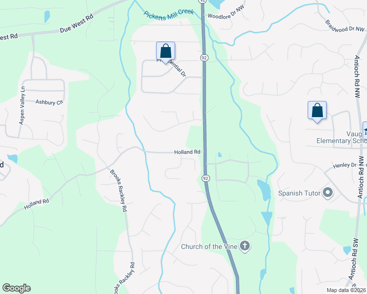 map of restaurants, bars, coffee shops, grocery stores, and more near 1275 Holland Road in Dallas