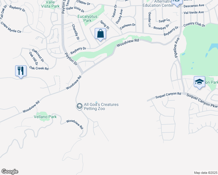 map of restaurants, bars, coffee shops, grocery stores, and more near in Chino Hills