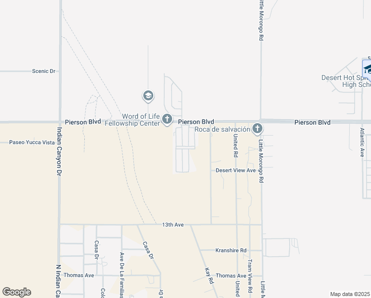 map of restaurants, bars, coffee shops, grocery stores, and more near 64625 Pierson Boulevard in Desert Hot Springs