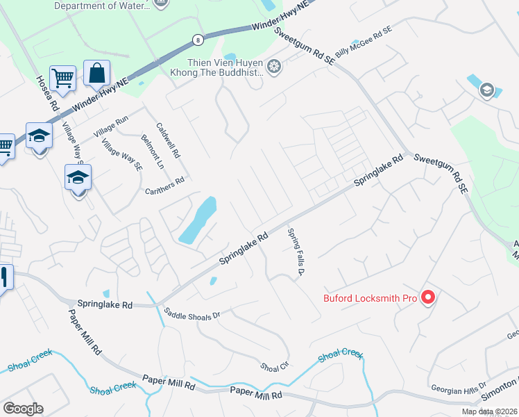 map of restaurants, bars, coffee shops, grocery stores, and more near 231 Ashland Creek Court in Lawrenceville