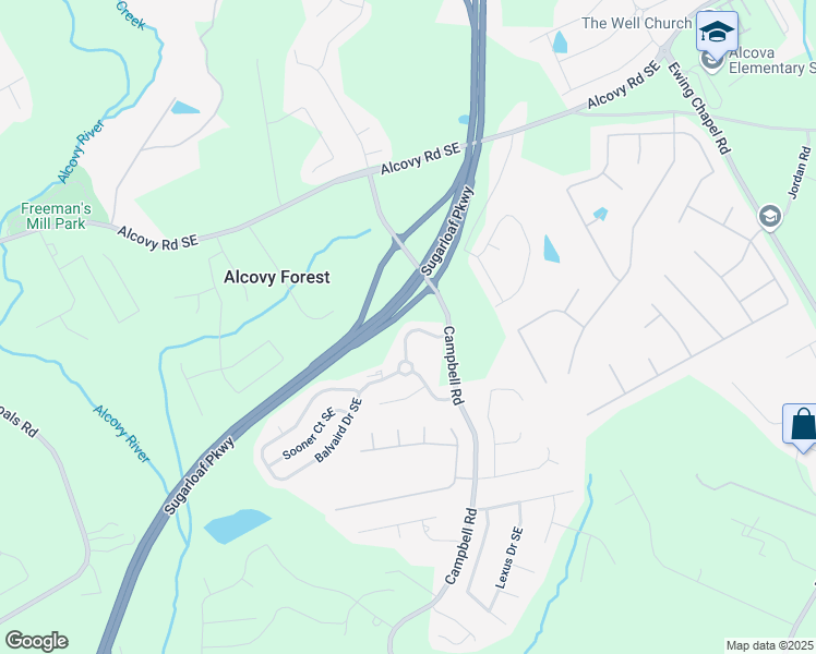 map of restaurants, bars, coffee shops, grocery stores, and more near 1710 Rutland Pass Drive Southeast in Lawrenceville
