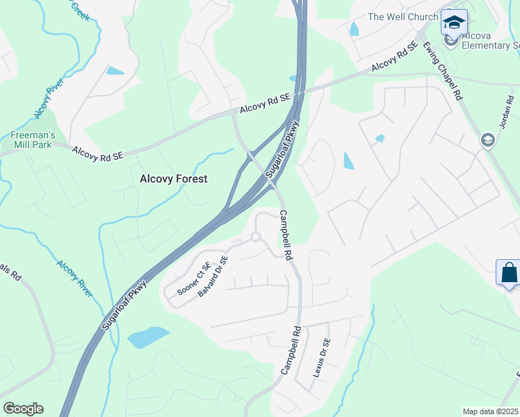 map of restaurants, bars, coffee shops, grocery stores, and more near 1720 Rutland Pass Drive Southeast in Lawrenceville
