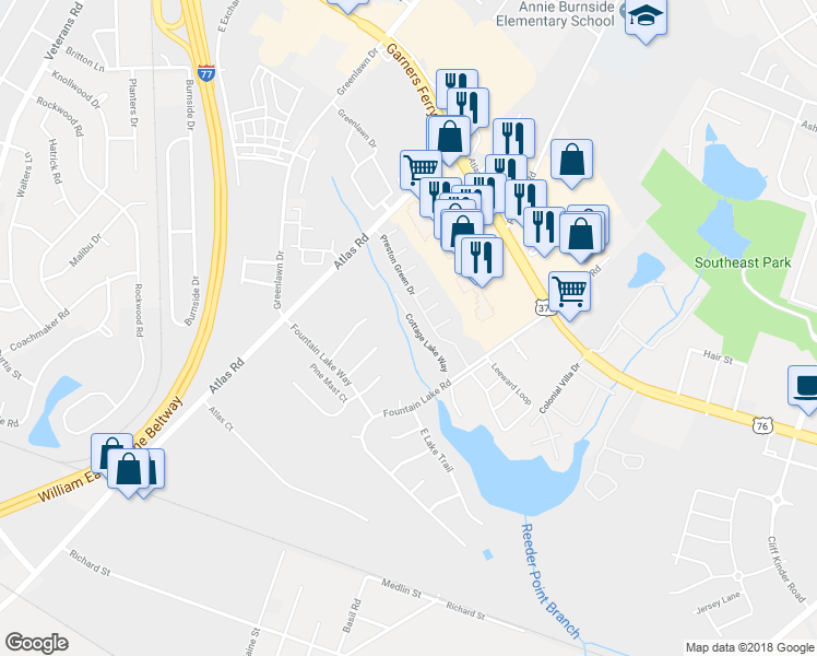 map of restaurants, bars, coffee shops, grocery stores, and more near 165 Cottage Lake Way in Columbia