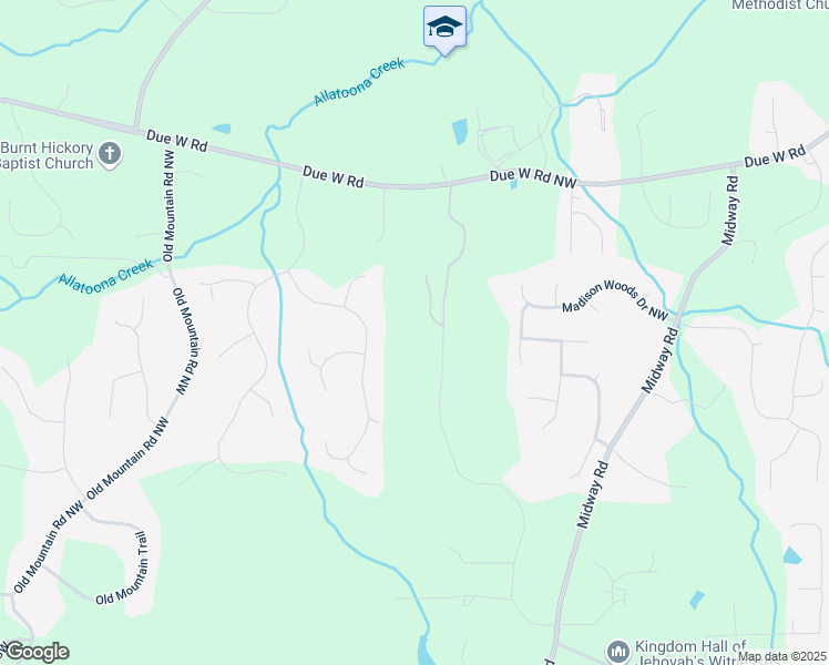 map of restaurants, bars, coffee shops, grocery stores, and more near 239 Trail Road Northwest in Marietta