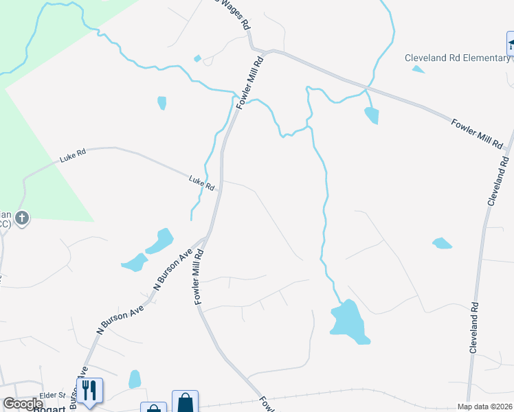 map of restaurants, bars, coffee shops, grocery stores, and more near 124 Pinenut Lane in Bogart