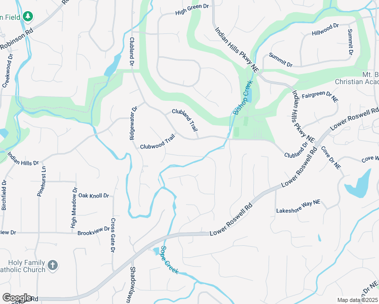 map of restaurants, bars, coffee shops, grocery stores, and more near 458 Indian Hills Trail in Marietta