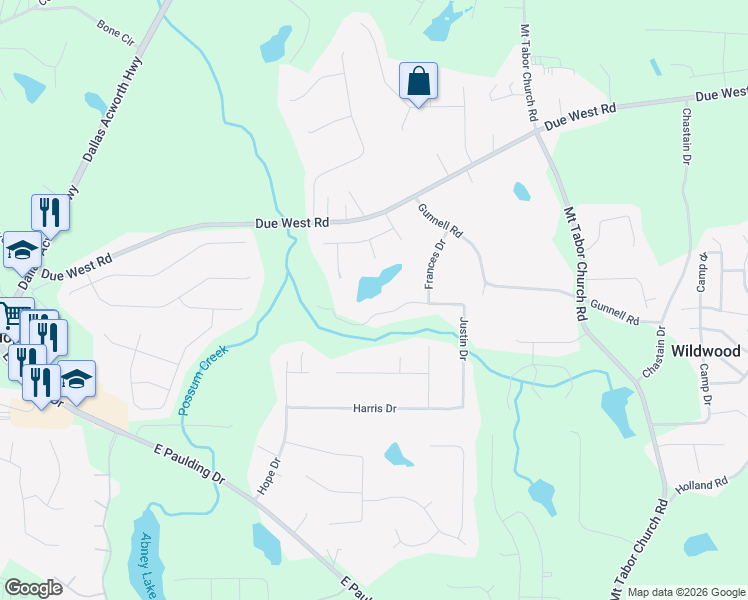 map of restaurants, bars, coffee shops, grocery stores, and more near 130 Summer Lake Cove in Dallas