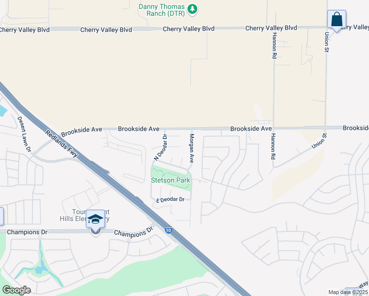 map of restaurants, bars, coffee shops, grocery stores, and more near 1225 Oakhurst Court in Beaumont