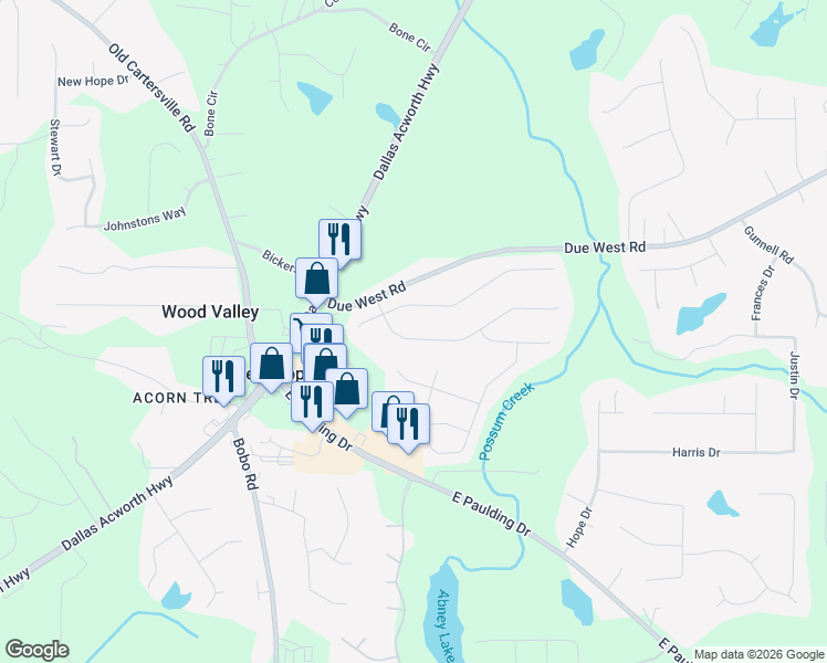map of restaurants, bars, coffee shops, grocery stores, and more near 191 Autumn Creek Drive in Dallas