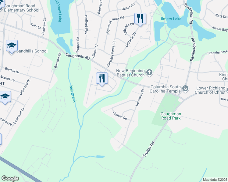 map of restaurants, bars, coffee shops, grocery stores, and more near 269 Knight Valley Circle in Columbia