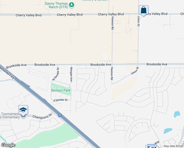 map of restaurants, bars, coffee shops, grocery stores, and more near 1778 Dalea Way in Beaumont