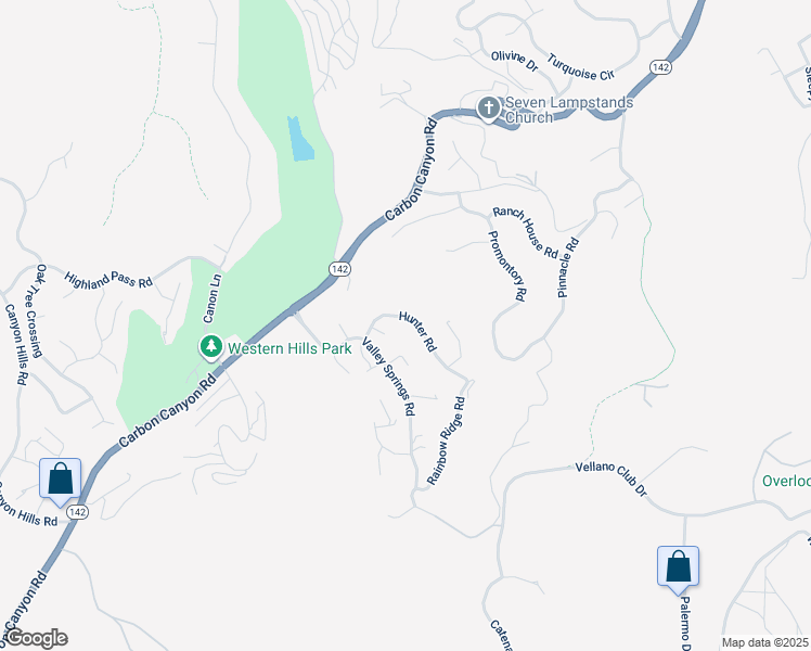 map of restaurants, bars, coffee shops, grocery stores, and more near 2001 Hunter Road in Chino Hills