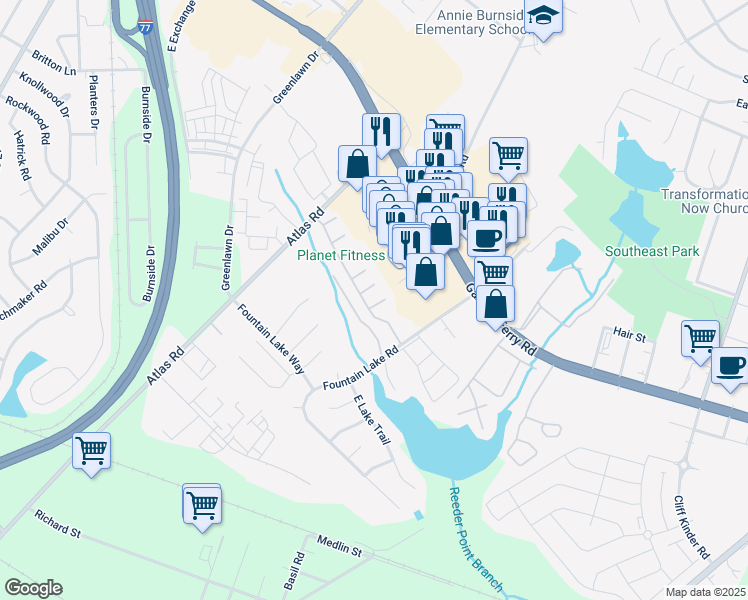 map of restaurants, bars, coffee shops, grocery stores, and more near 59 Chesham Court in Columbia