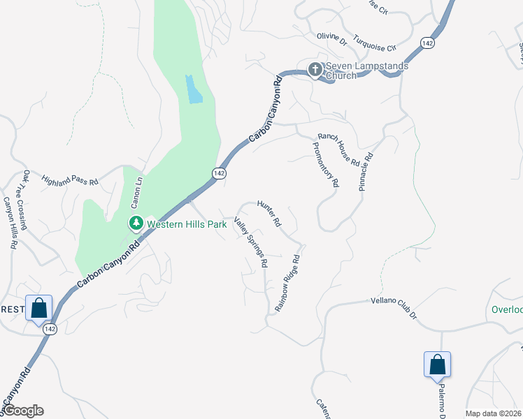 map of restaurants, bars, coffee shops, grocery stores, and more near 2001 Hunter Road in Chino Hills