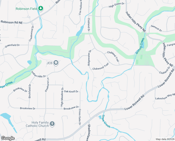map of restaurants, bars, coffee shops, grocery stores, and more near 491 Ridgewater Drive in Marietta