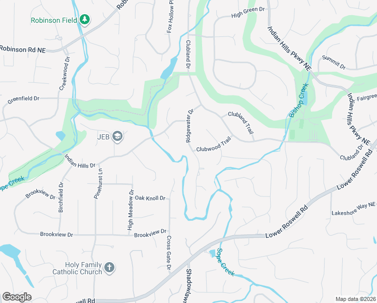 map of restaurants, bars, coffee shops, grocery stores, and more near 491 Ridgewater Drive in Marietta