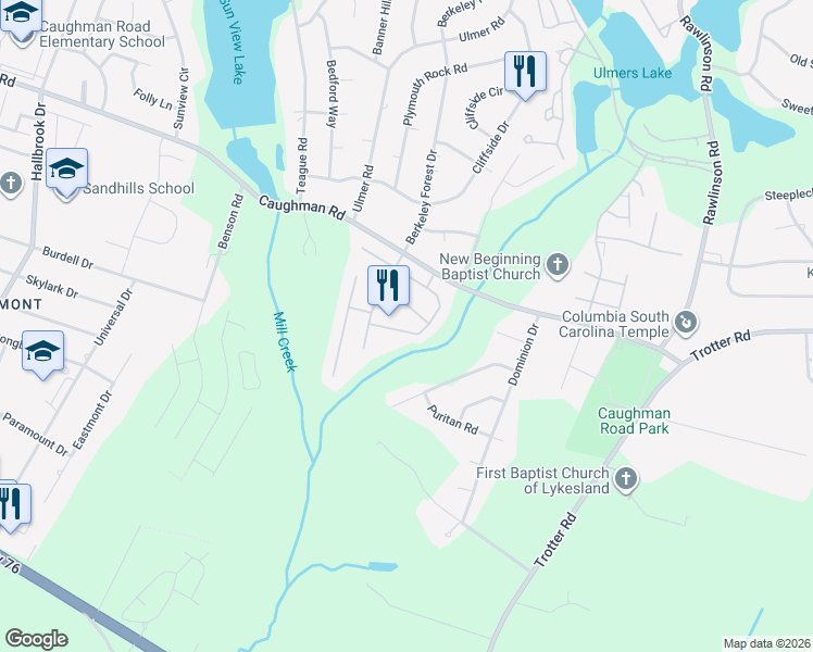 map of restaurants, bars, coffee shops, grocery stores, and more near 290 Knight Valley Circle in Columbia