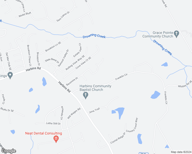 map of restaurants, bars, coffee shops, grocery stores, and more near 2905 Barimore Place in Dacula