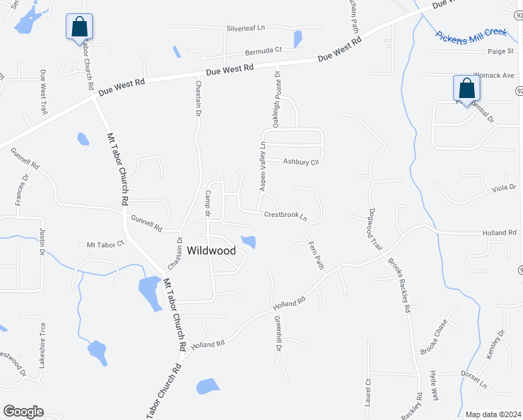 map of restaurants, bars, coffee shops, grocery stores, and more near 13 Crestbrook Lane in Dallas