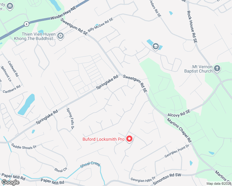 map of restaurants, bars, coffee shops, grocery stores, and more near 358 Dunagan Chase Drive Southeast in Lawrenceville