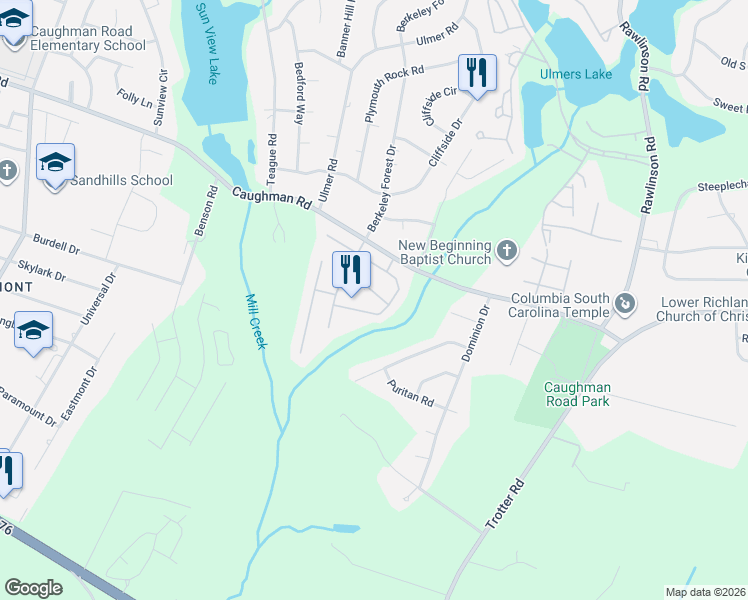 map of restaurants, bars, coffee shops, grocery stores, and more near 269 Knight Valley Circle in Columbia