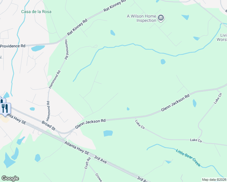 map of restaurants, bars, coffee shops, grocery stores, and more near 2258 Glenn Jackson Road in Statham