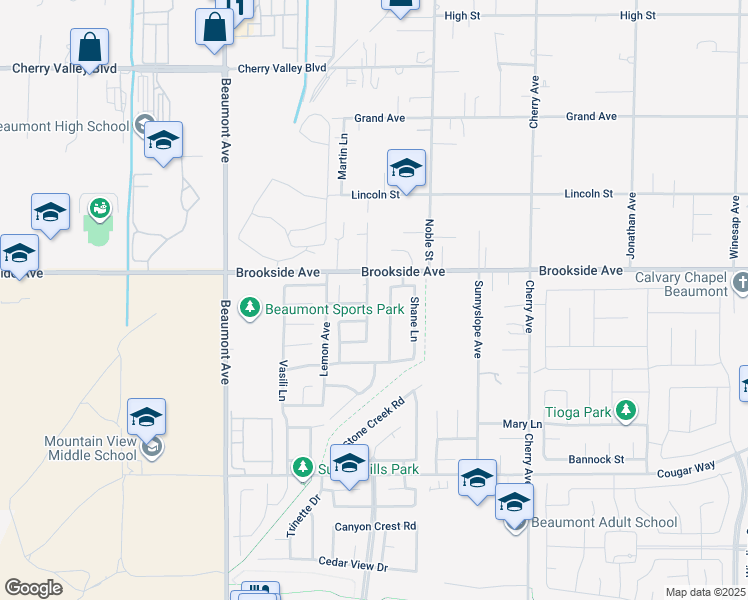 map of restaurants, bars, coffee shops, grocery stores, and more near 1761 Date Street in Beaumont