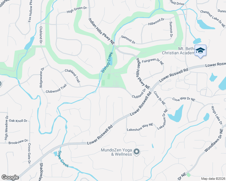 map of restaurants, bars, coffee shops, grocery stores, and more near 406 Woodstone West Drive in Marietta
