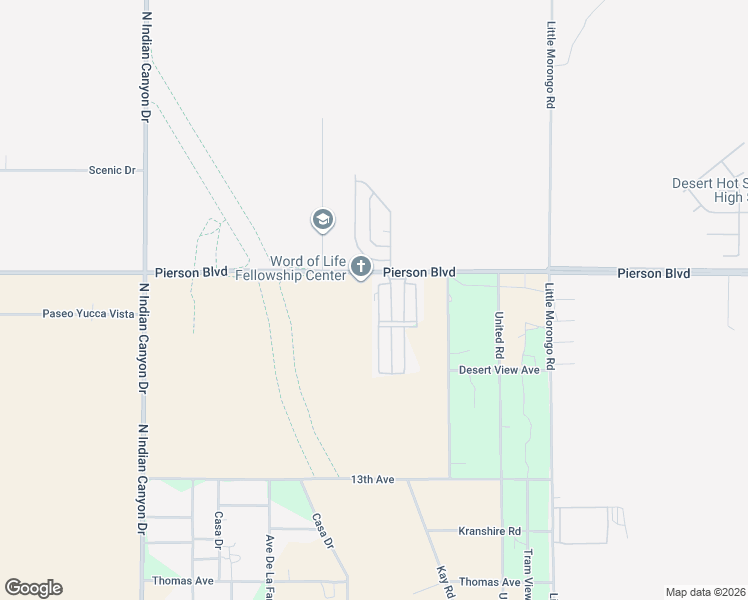 map of restaurants, bars, coffee shops, grocery stores, and more near 64625 Pierson Boulevard in Desert Hot Springs