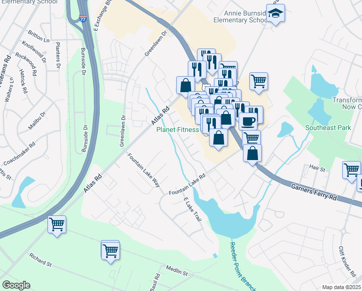 map of restaurants, bars, coffee shops, grocery stores, and more near 176 Cottage Lake Way in Columbia