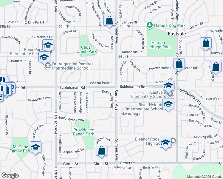 map of restaurants, bars, coffee shops, grocery stores, and more near 13432 Pelican Peak Court in Corona
